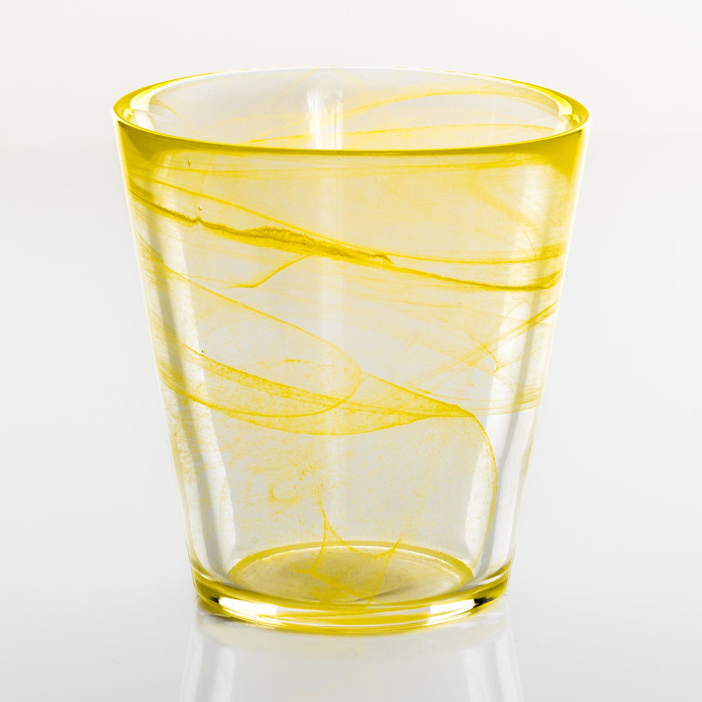 Yellow Handmade Capri Swirl Glass Tumbler
