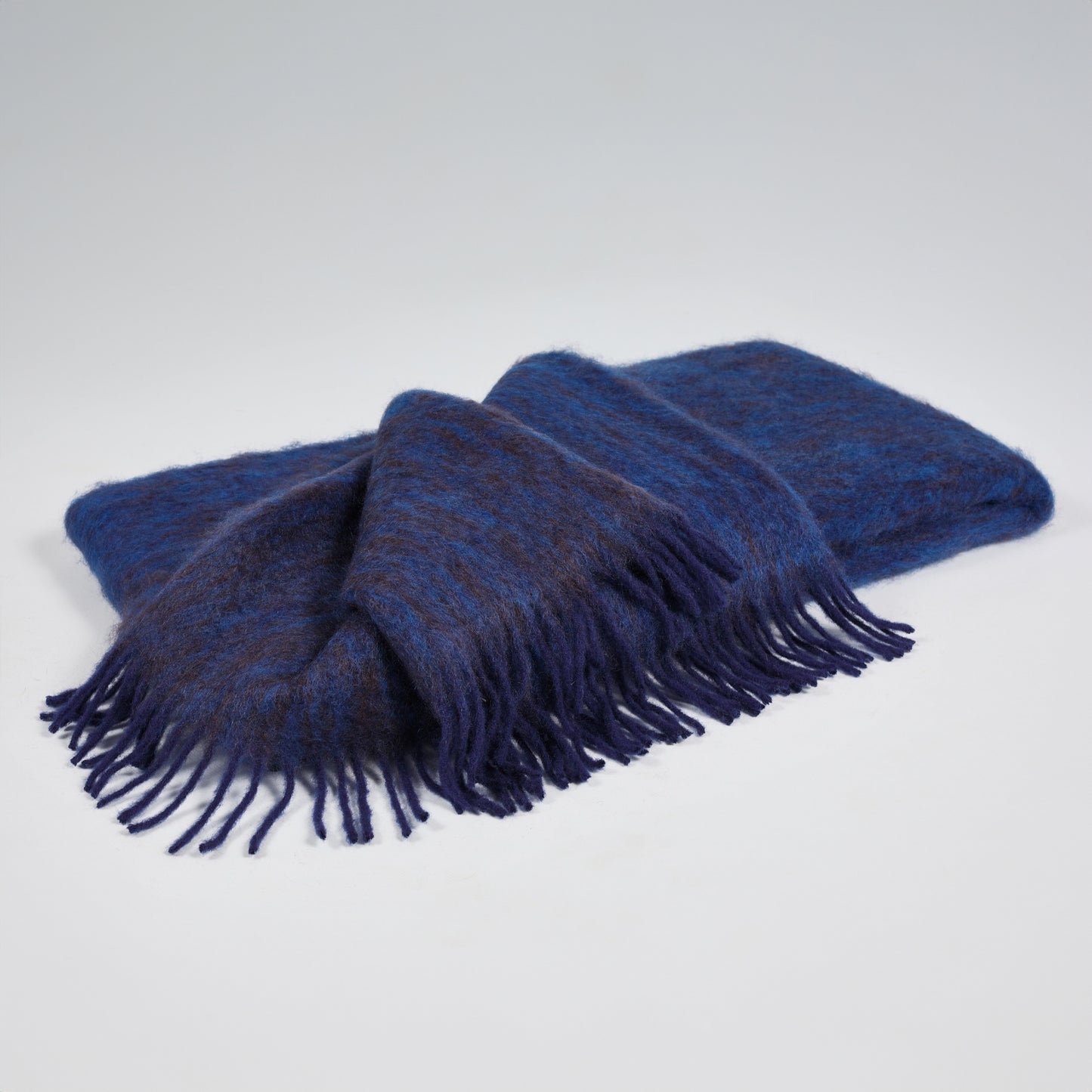 Dark Blue and Purple Mohair Diana Throw Blanket