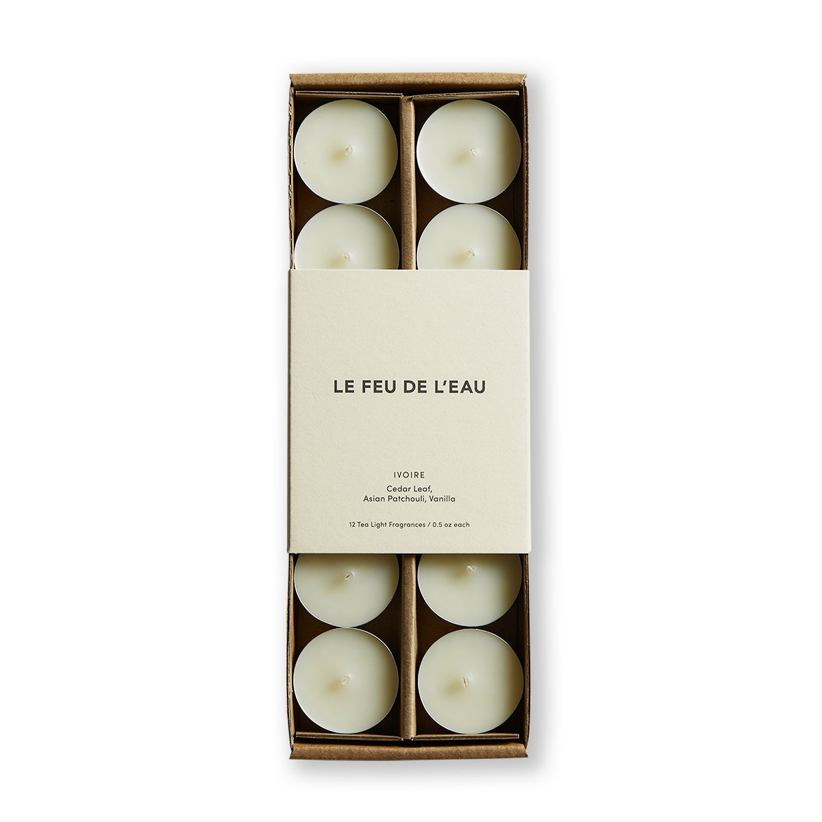 Le Feu De L'Eau Ivory Tea Lights (Set of 12)