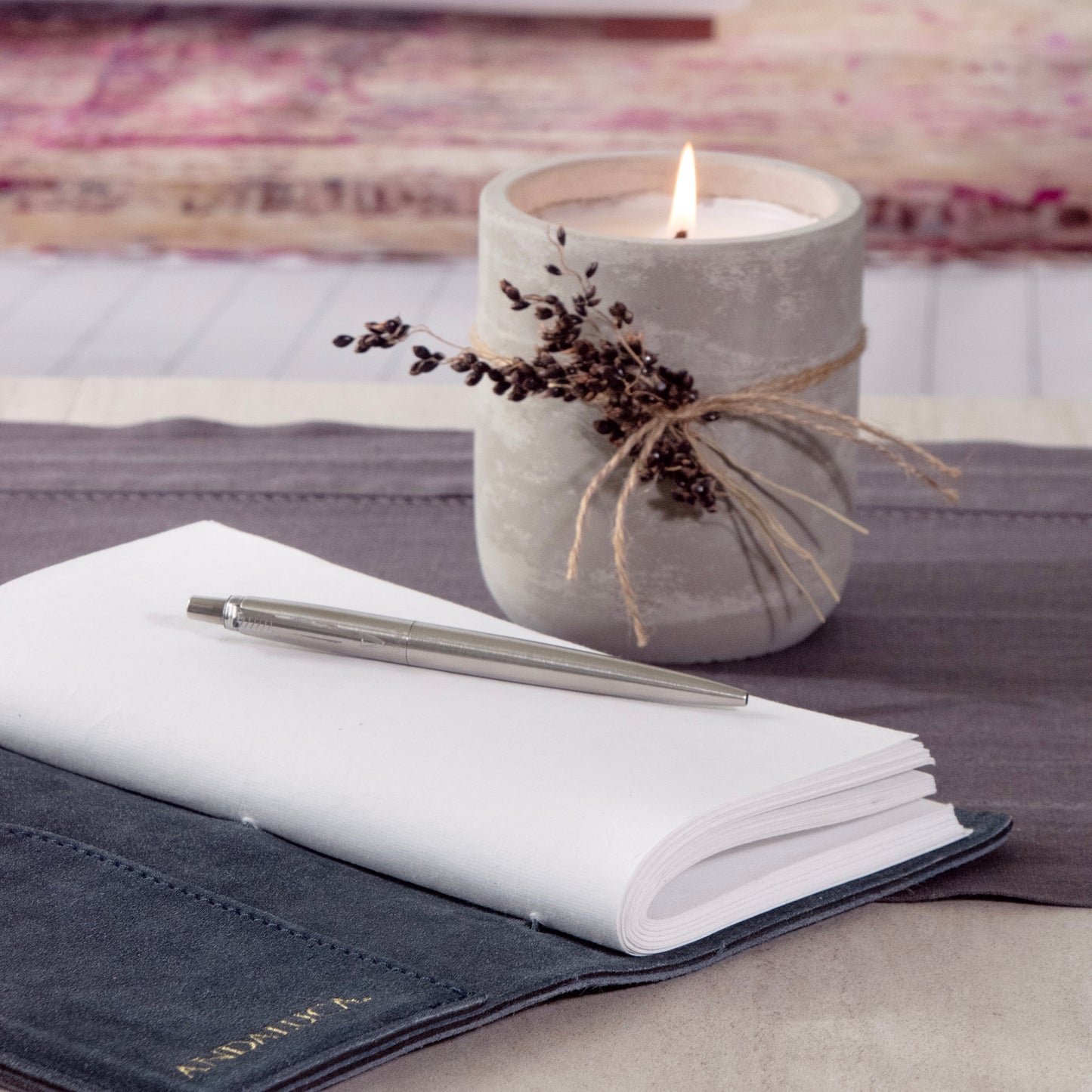 Sunflower Field Cement Candle