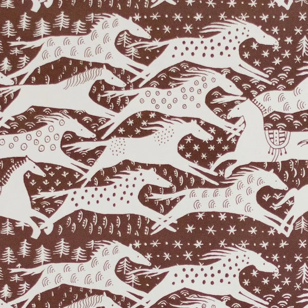 Wrapping Paper Horses Chocolate