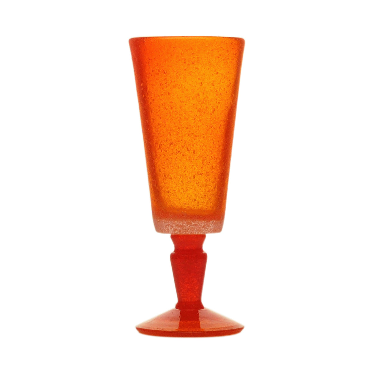 Orange Memento Flute Glass