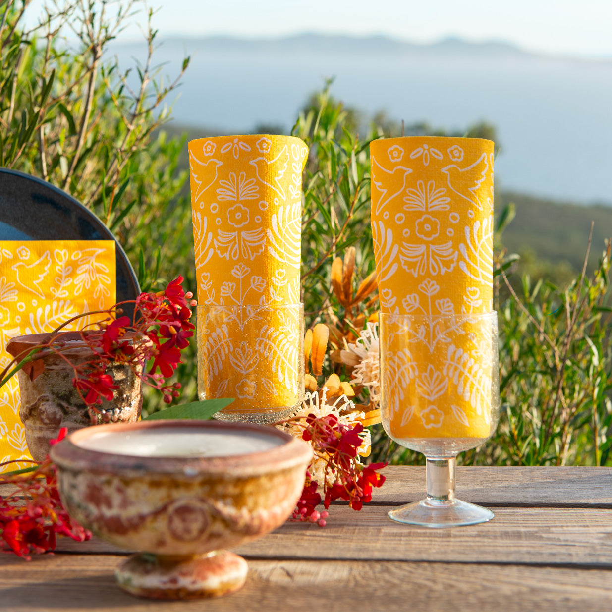 Yellow Amazonia Napkin Paper Napkins (8")