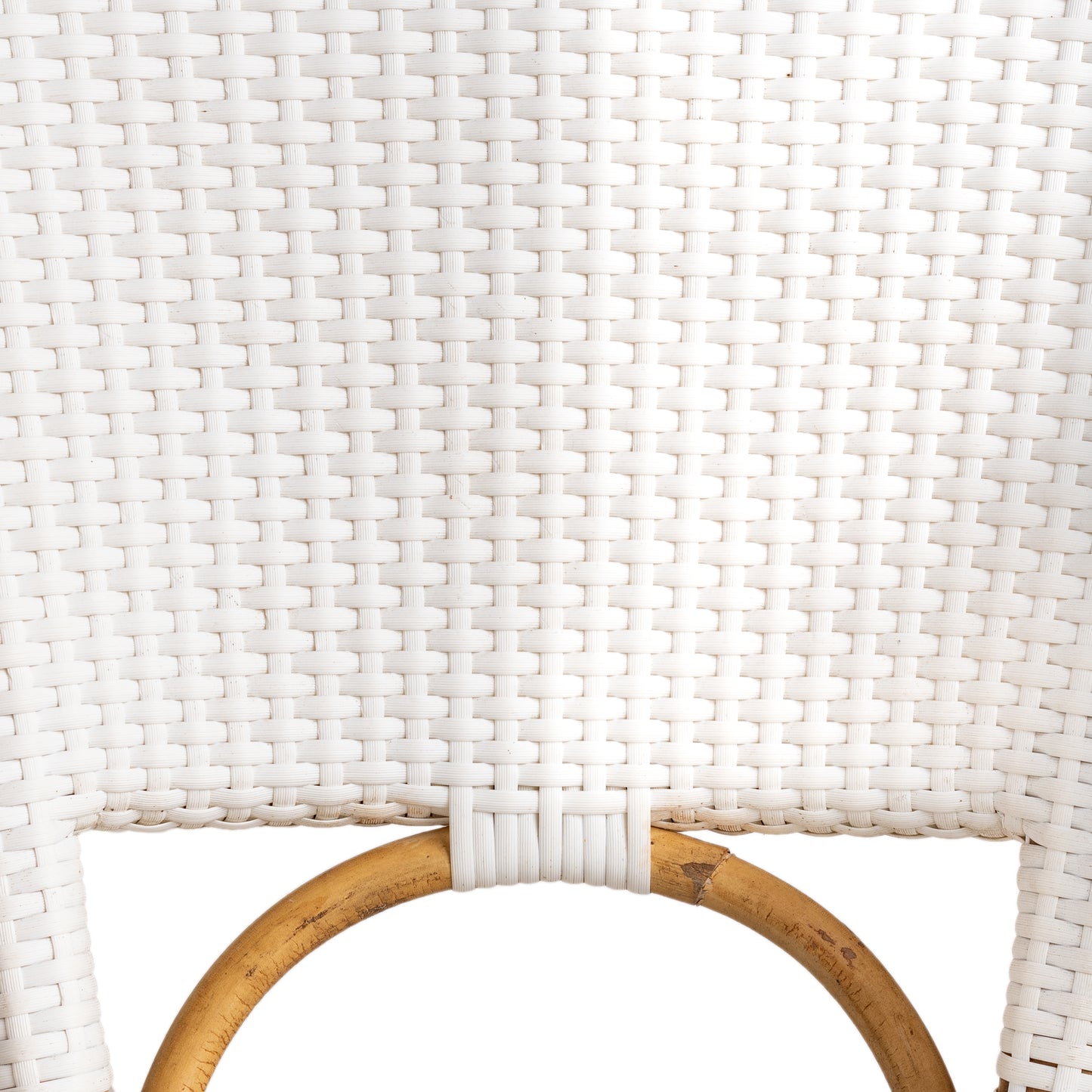 White Mediterranean Bistro Stool with Back (26" h. seat) (E)