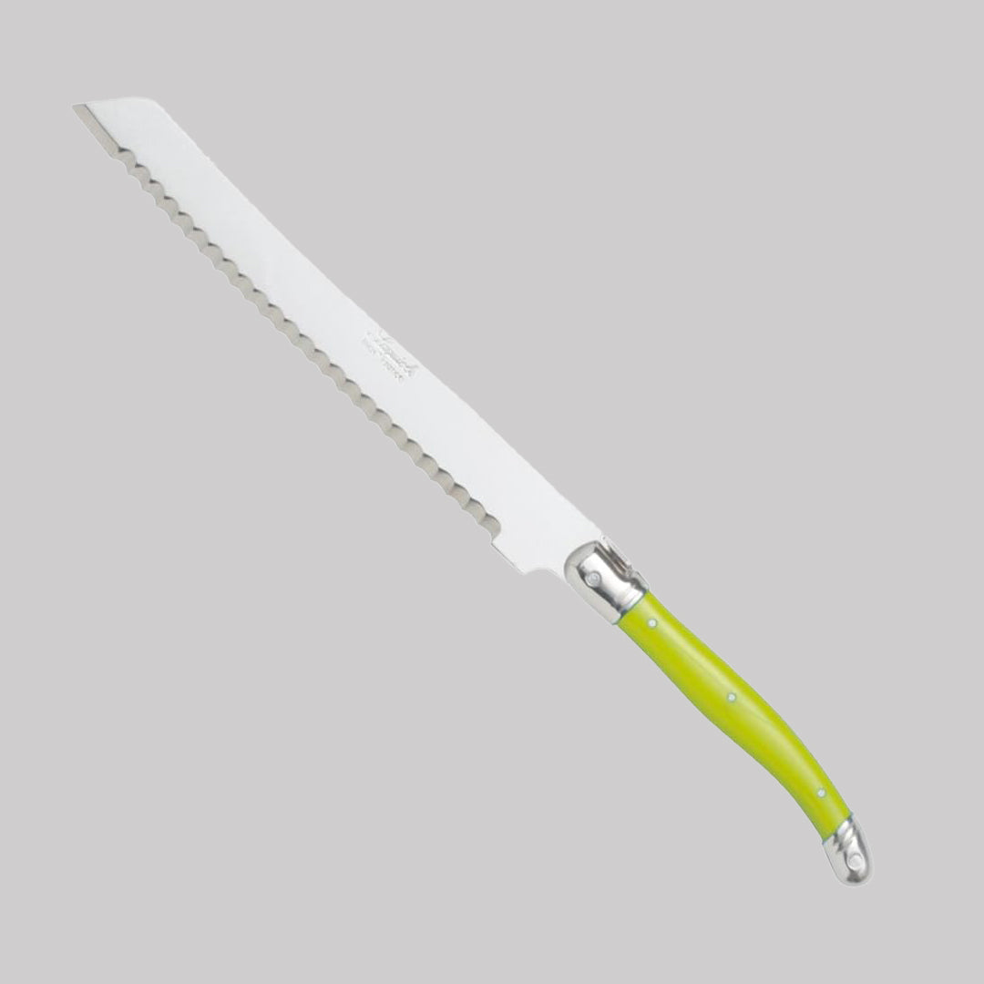 Lime Green Laguiole Bread Knife with Board
