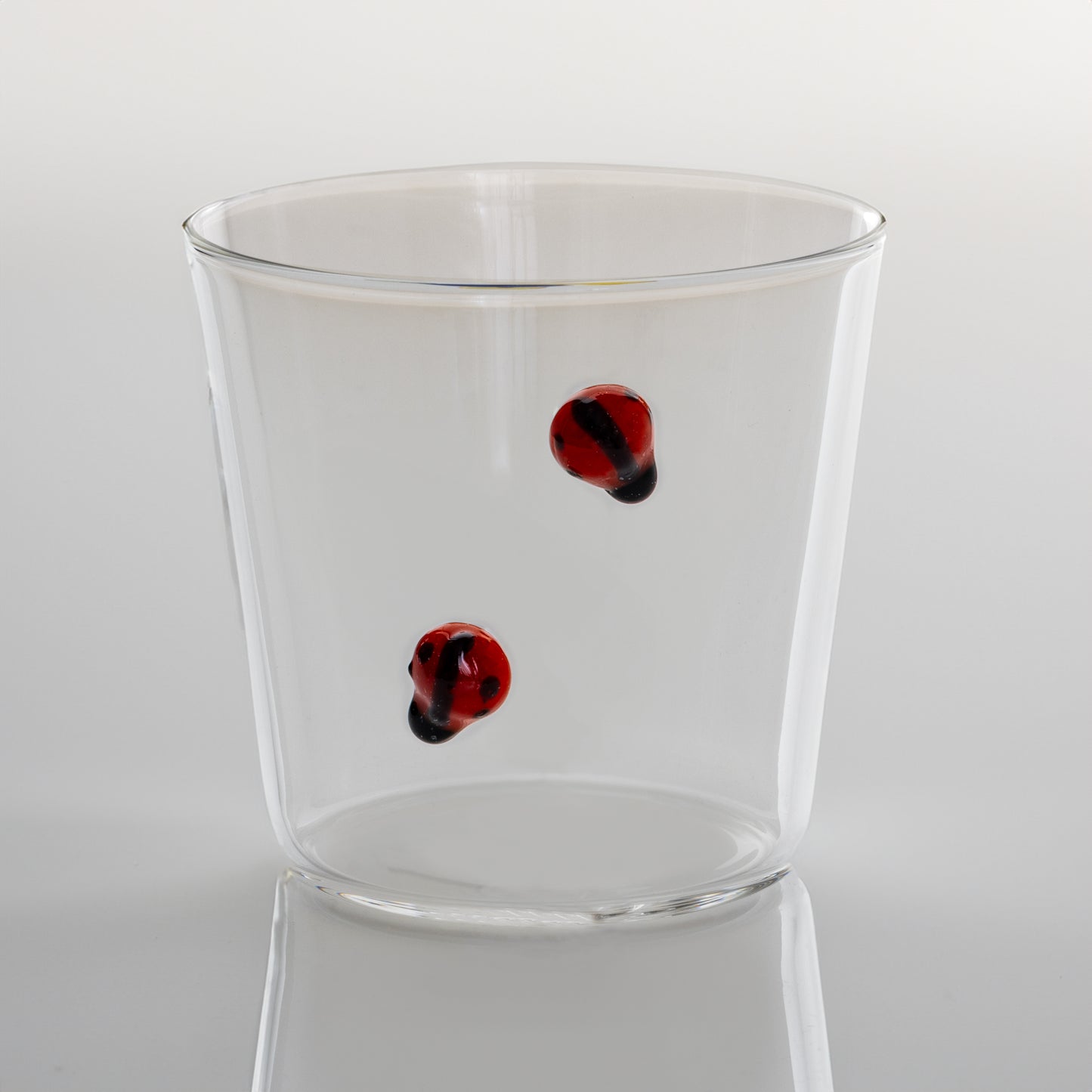Ichendorf Milano Garden Picnic Ladybugs Glass Handmade Tumbler