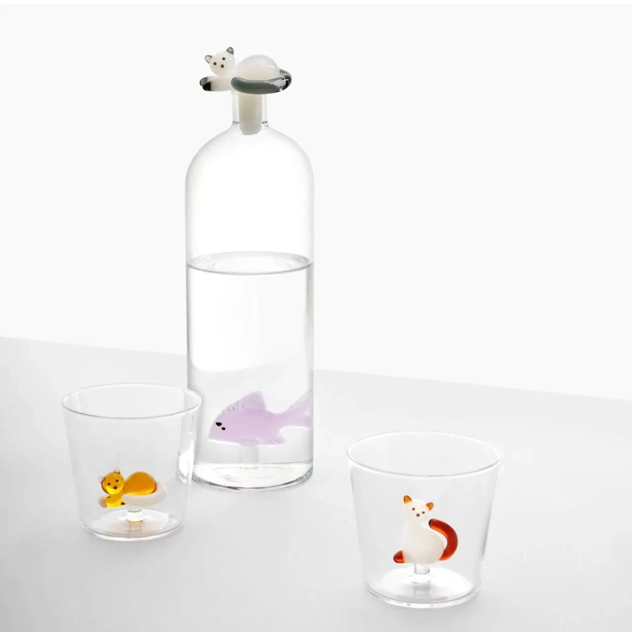 Ichendorf Amber Lying Tabby Cat Glass Handmade Tumbler