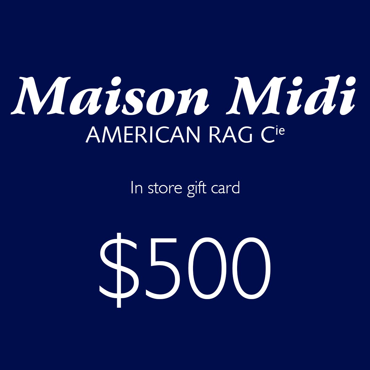 $500 In store Gift Card