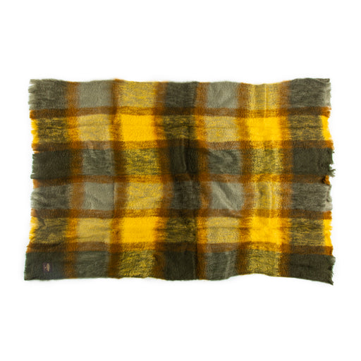 Grey Brown Gold Mohair Throw Blanket