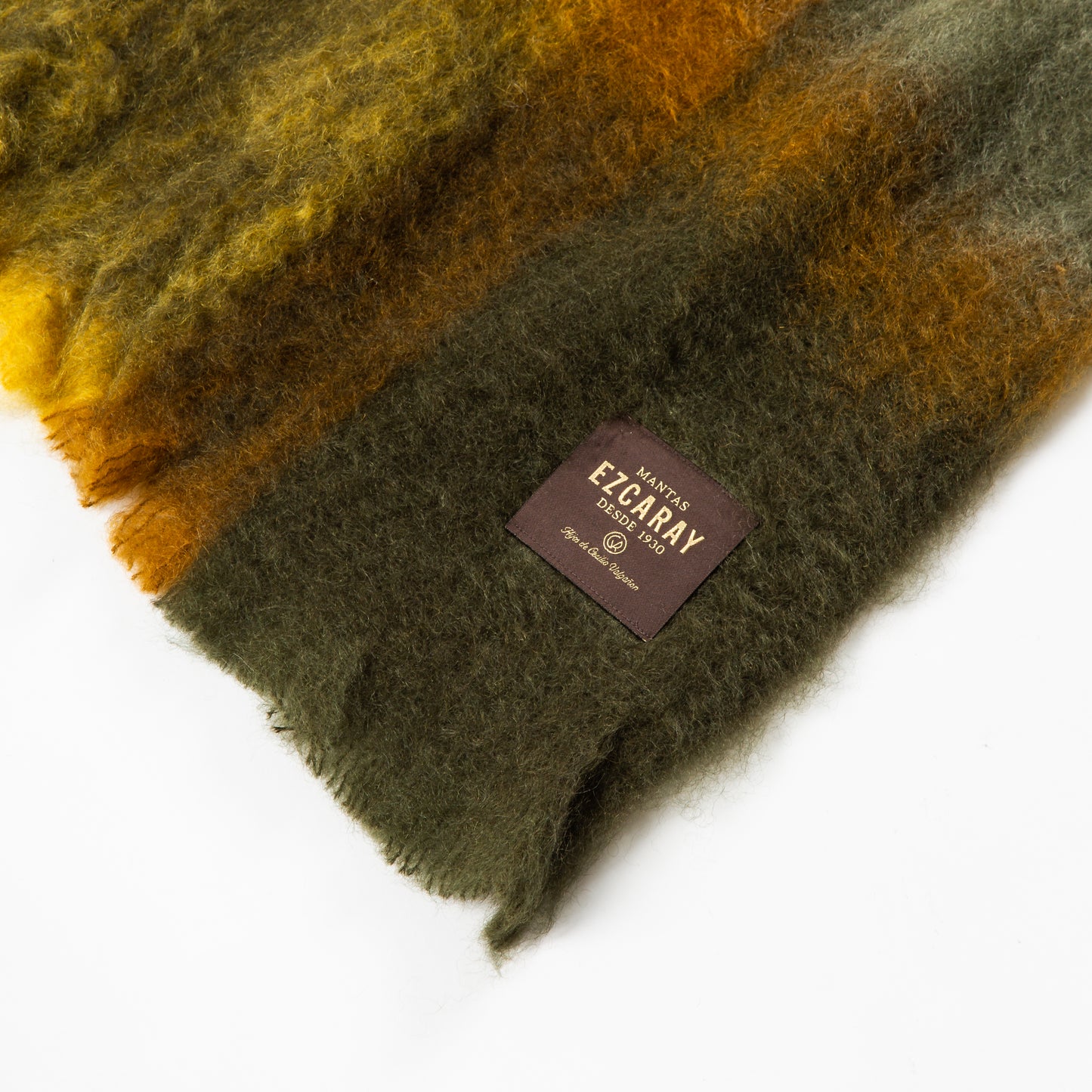 Grey Brown Gold Mantas Mohair Throw Blanket