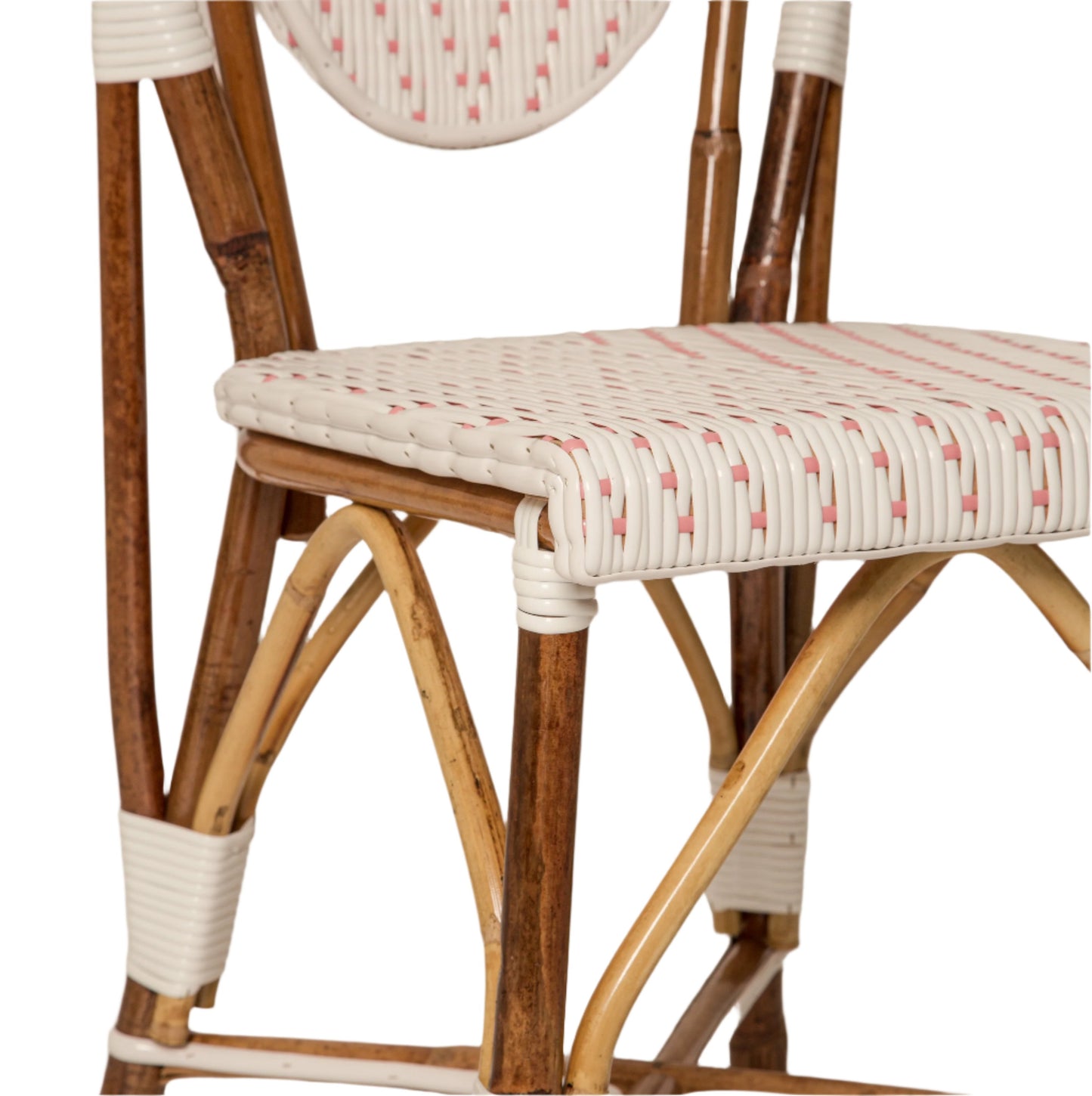 White and Pink Mediterranean Bistro Chair (L)
