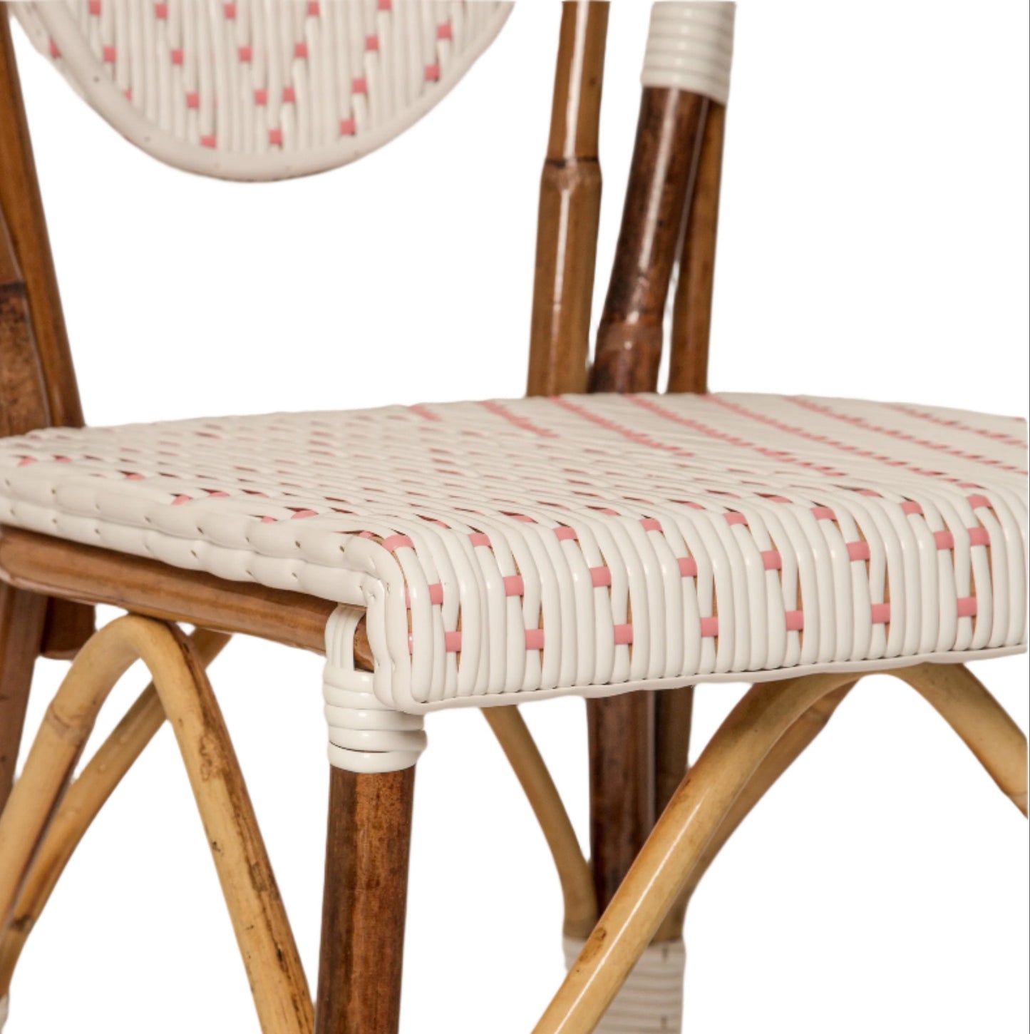 White and Pink Mediterranean Bistro Chair (L) - Maison Midi
