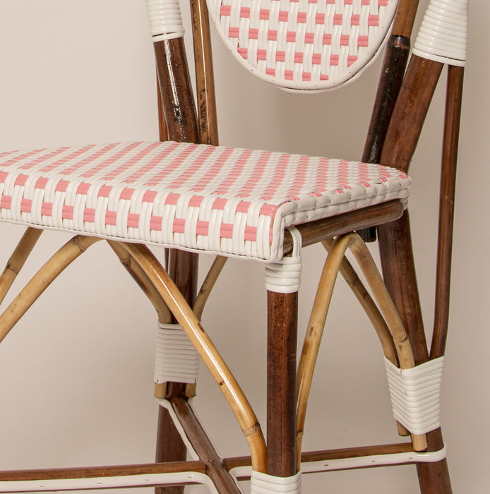 White and Pink Mediterranean Bistro Chair (E)