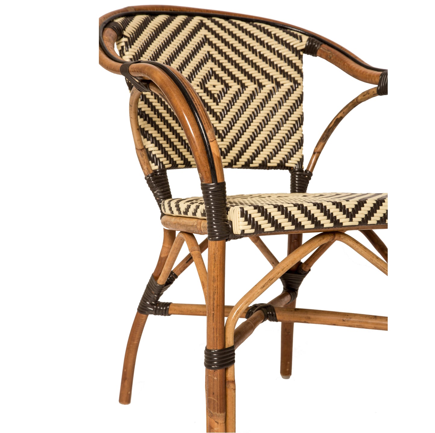 Brown and Cream Paris Bistro Arm Chair