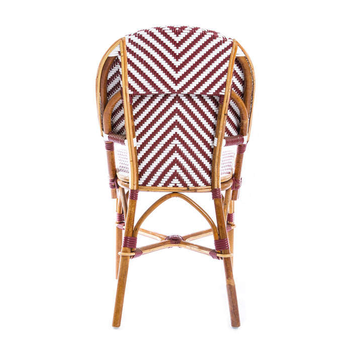 Burgundy and White Nice Bistro Chair
