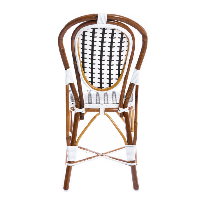 White and Black Mediterranean Bistro Chair (19 Ligne)