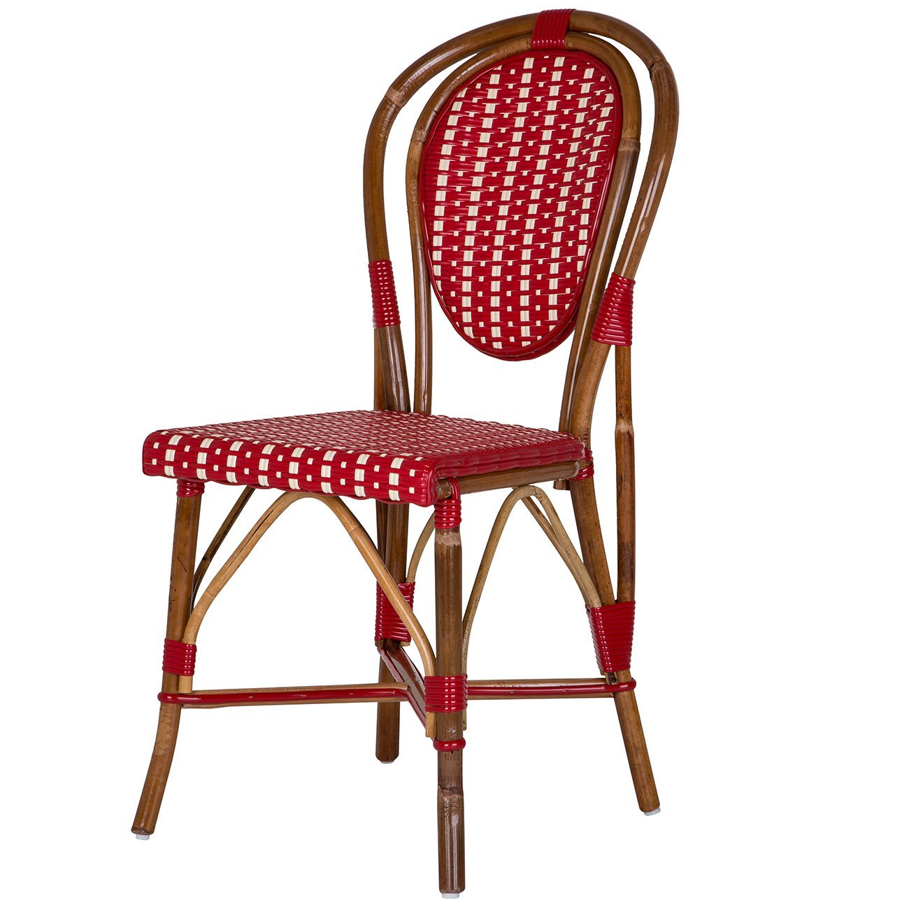 Bordeaux and Cream Mediterranean Bistro Chair (Margaux)