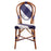 Dark Blue and White Mediterranean Bistro Chair (Plaid)