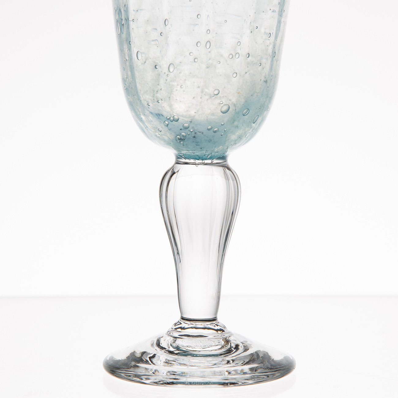 Hand Blown Light Blue Water Glass