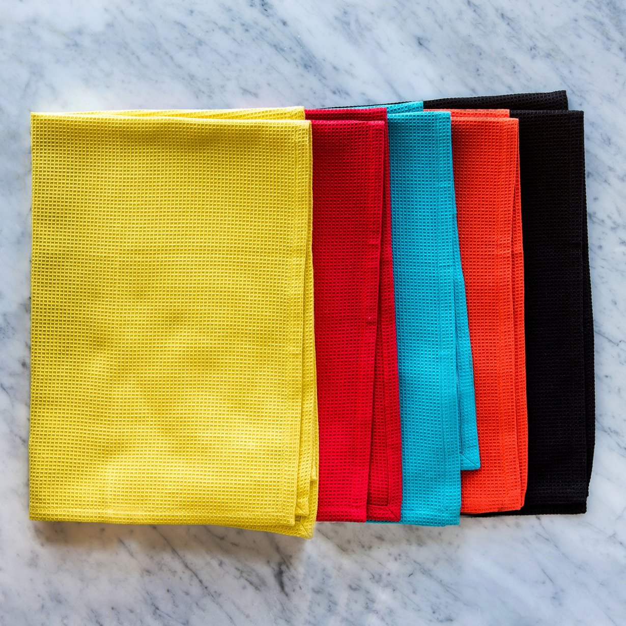 Honeycomb Yellow Pique Kitchen Towel