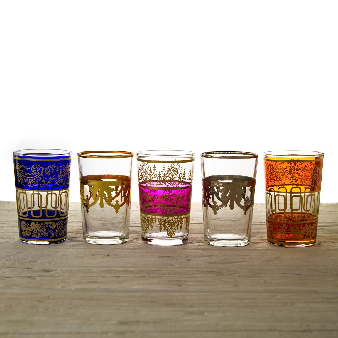 Pink and Gold Motif Moroccan Tea Glass