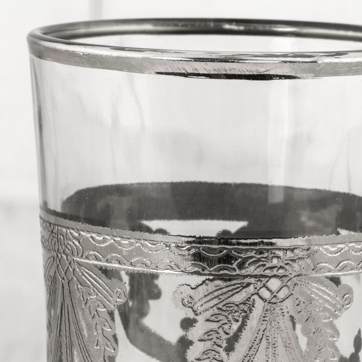 Silver Motif Moroccan Tea Glass