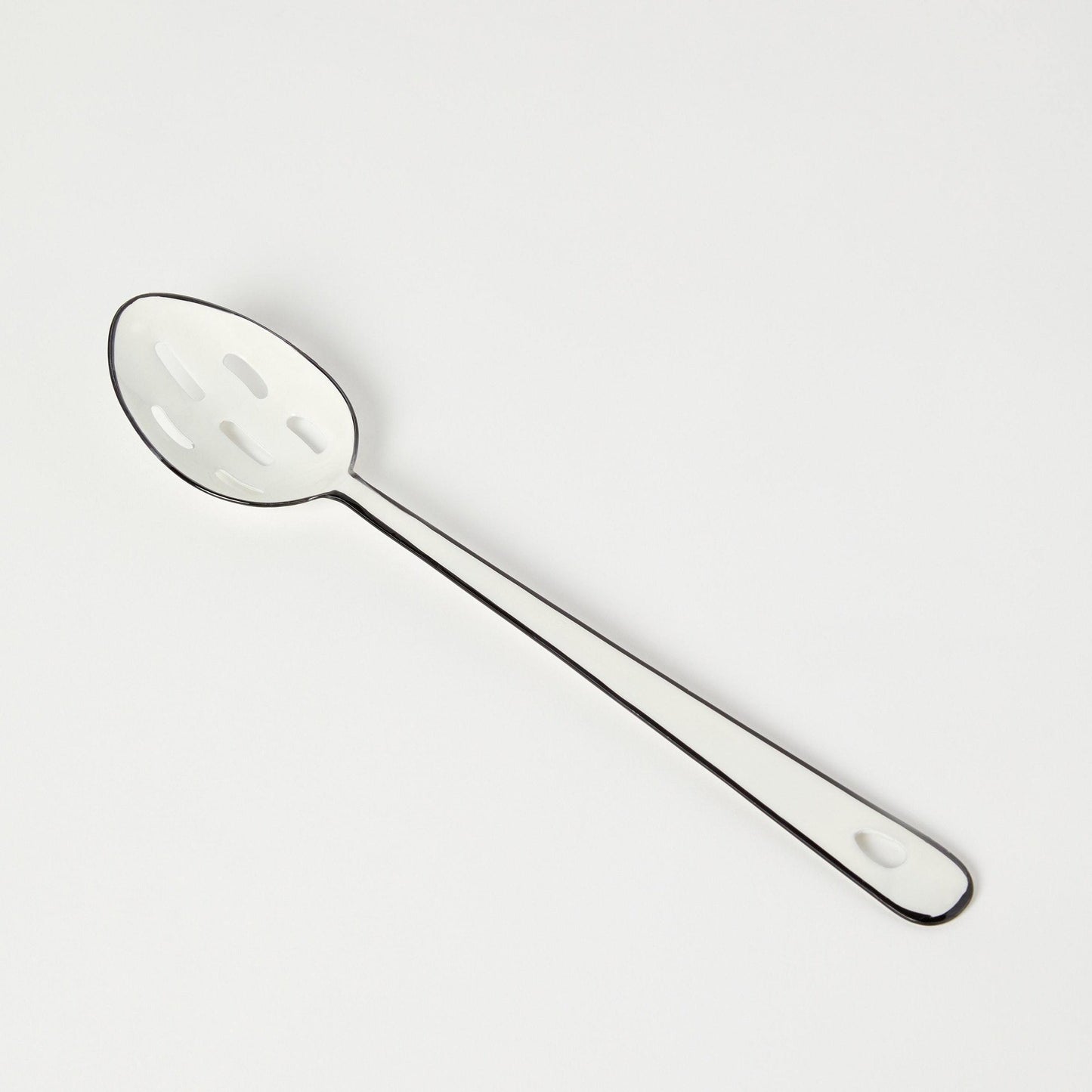 White Enamel Slotted Spoon