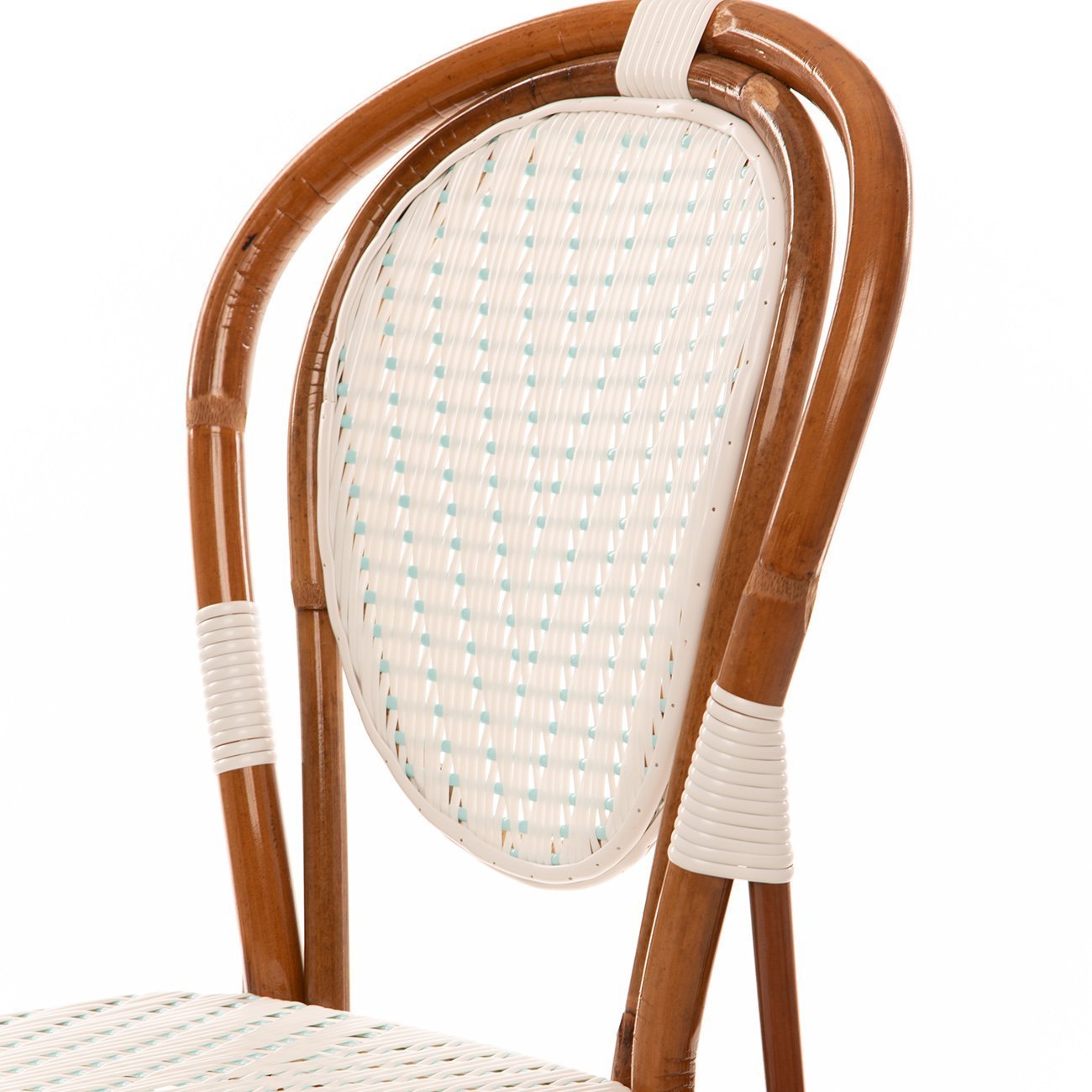 White and Azure Mediterranean Bistro Chair (L)