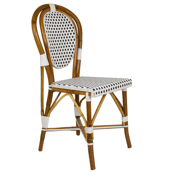 White & Black Mediterranean Bistro Chair (E)