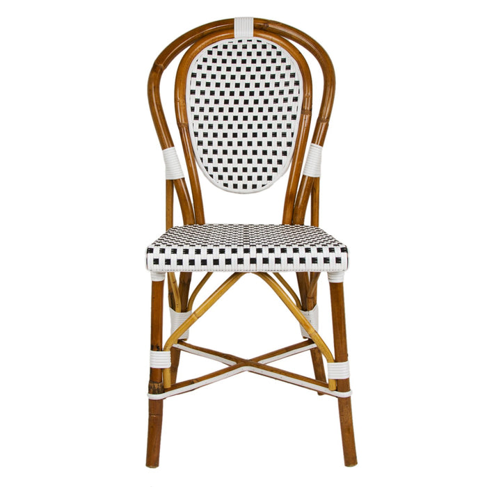 White & Black Mediterranean Bistro Chair (E)