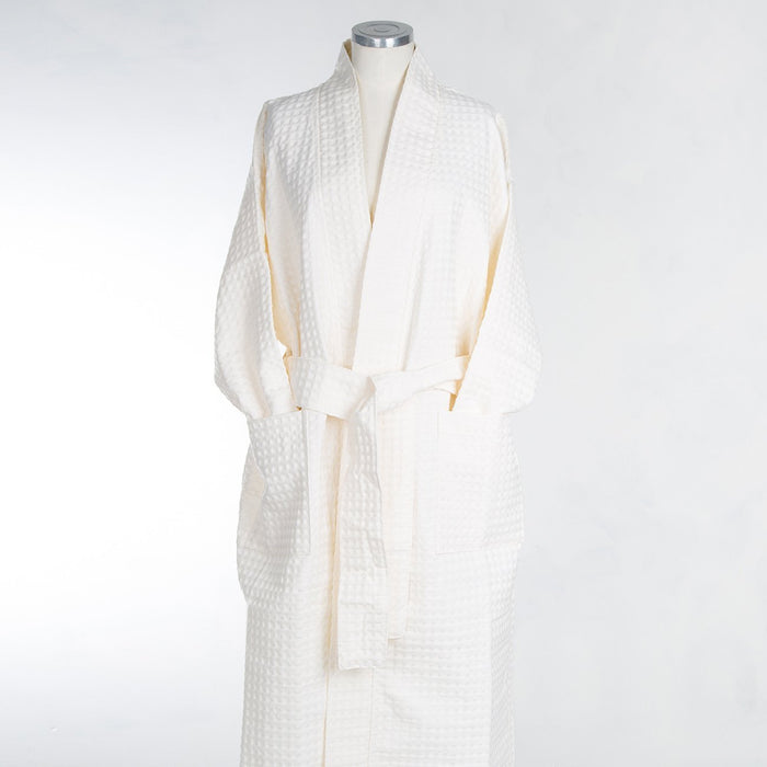 Medium Cream Cotton Kimono Robe