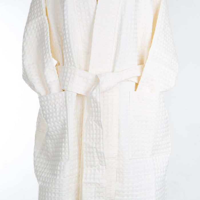 Medium Cream Cotton Kimono Robe