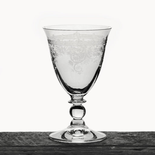 Ornate Etched Wine Glass	