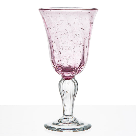 Hand Blown Pink Water Glass