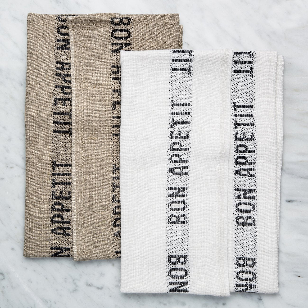 Brown and Black ‘Bon Appetit’ Linen Tea Towel