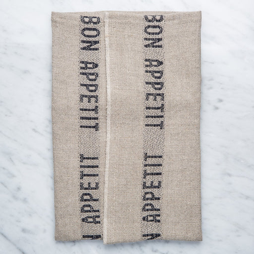 Brown and Black ‘Bon Appetit’ Linen Tea Towel