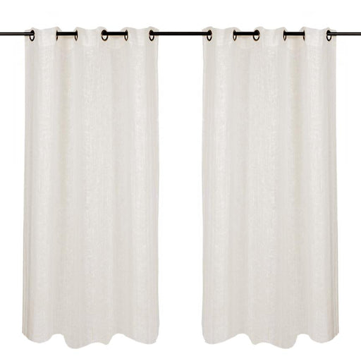 Waffled Ivory Oeillet Curtains (57" x 98.5")