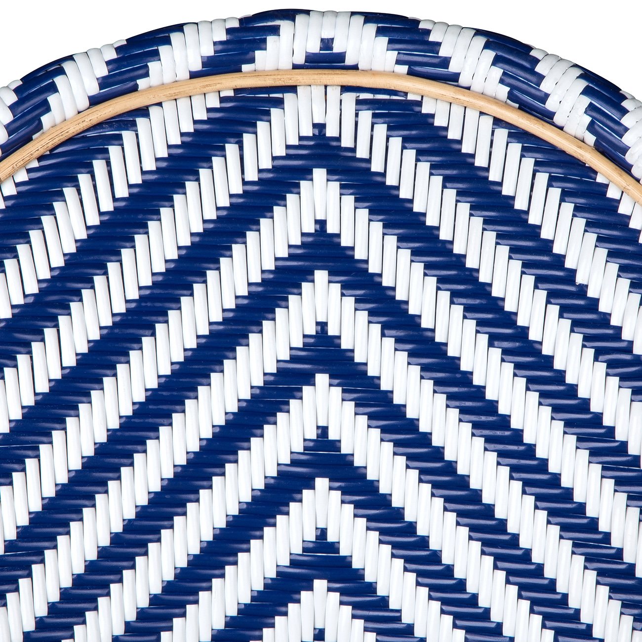 White and Blue London Bistro Chair (CHEV)