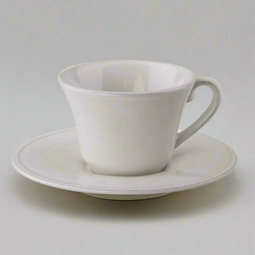 White Impressions Teacup with Saucer