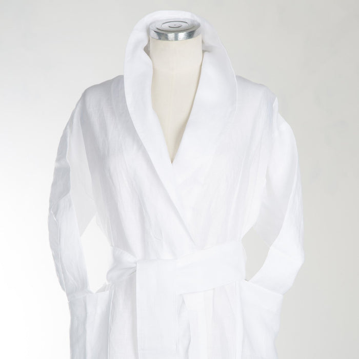 Medium Chic White Linen Robe