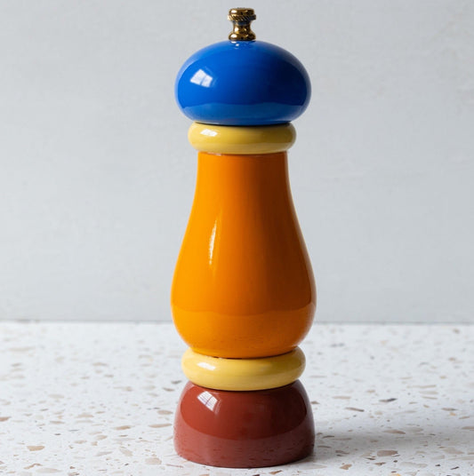 Artisan Made Italian Varnished Wood Salt Mill (7.5" height)