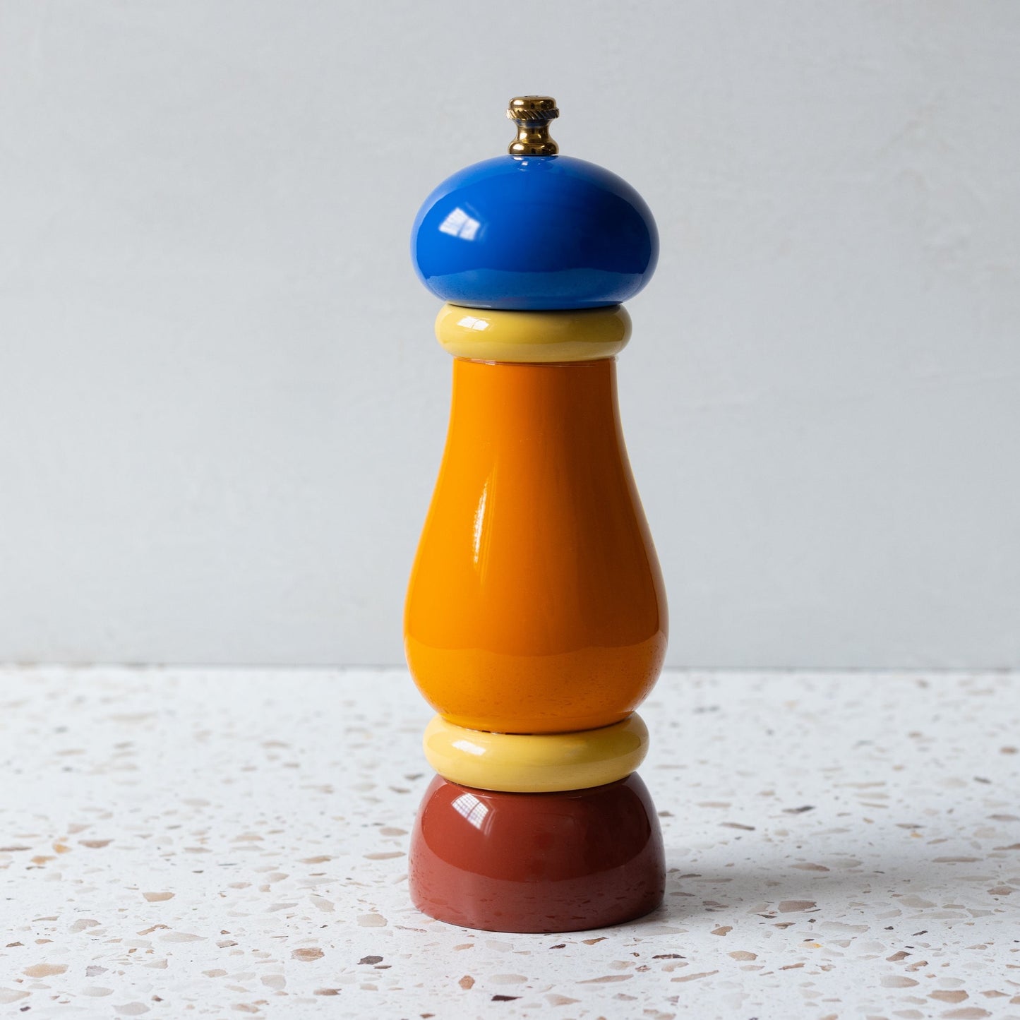 Artisan Made Italian Varnished Wood Salt Mill (6.5" height)