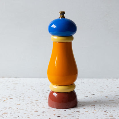 Artisan Made Italian Varnished Wood Salt Mill (6.5" height)