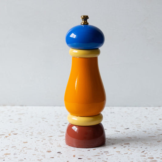 Artisan Made Italian Varnished Wood Salt Mill (6.5" height)