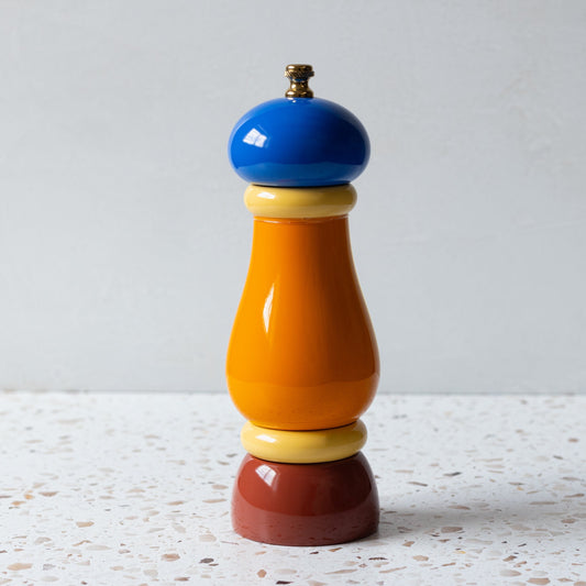 Artisan Made Italian Varnished Wood Pepper Mill (6.5" height)