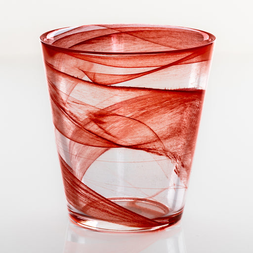 Red Handmade Capri Swirl Glass Tumbler