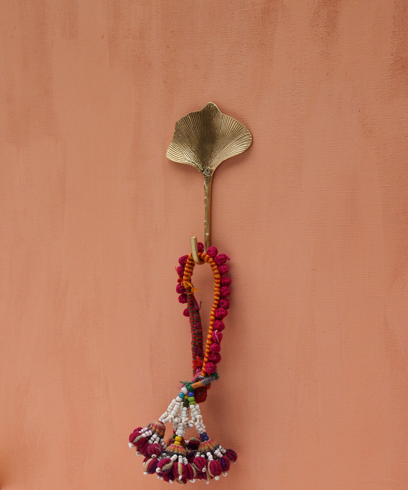 Handmade Brass Flora Ginko Leaf Hook