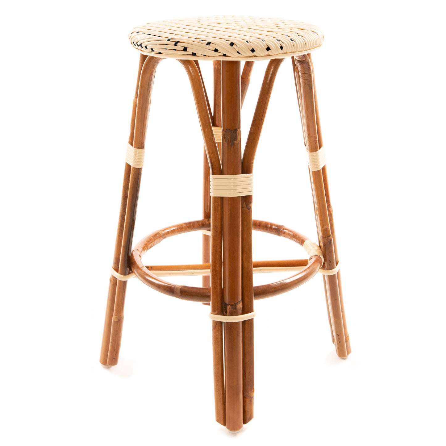 *Crew Special Order* Cream and Black Bar Height Mediterranean Bistro Bar Stool (29" h) (L)