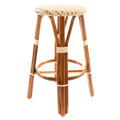 *Crew Special Order* Cream and Black Bar Height Mediterranean Bistro Bar Stool (29" h) (L)