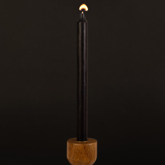 Black Danish Kiri Taper Candle (12")